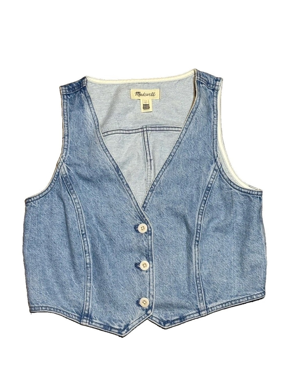 Madewell Sleeveless Denim Blue Best Size 10 Lyocell Hemp Cotton